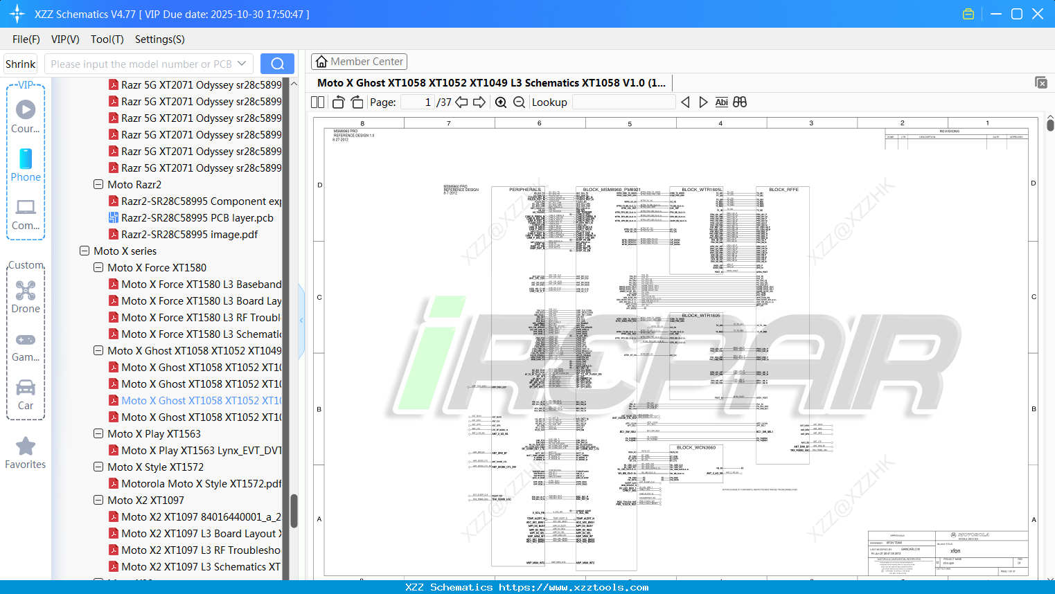 Motorola Moto X Ghost XT1058 XT1052 XT1049 L3 Schematics XT1058 V1.0 (1)